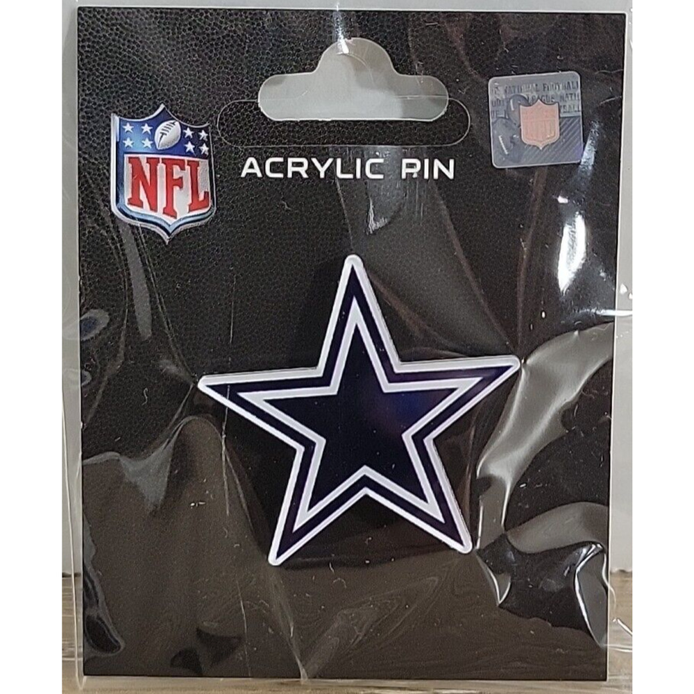 DALLAS COWBOYS TEXAS STAR ACRYLIC BLUE PIN- 1.5" FOR HATS‎ LAPELS NEW
